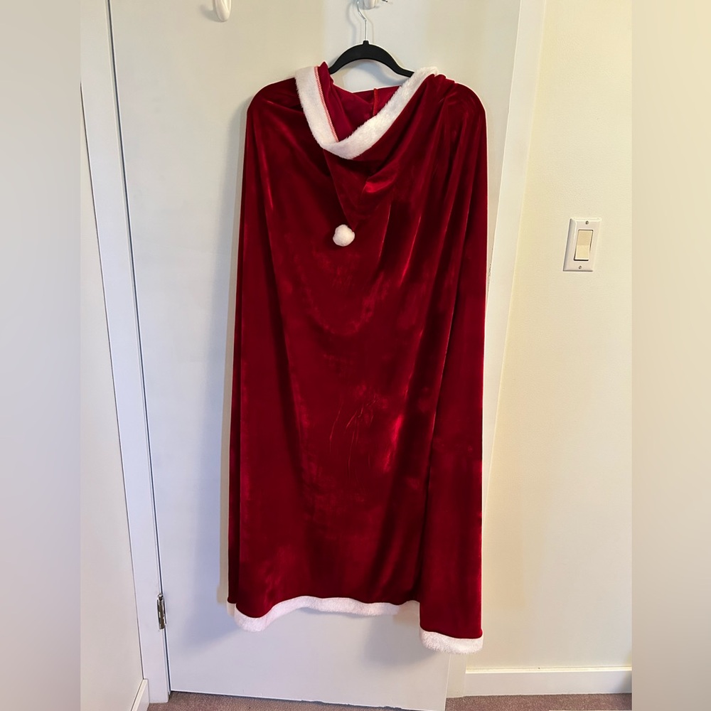Red and White Velvet Santa Cape